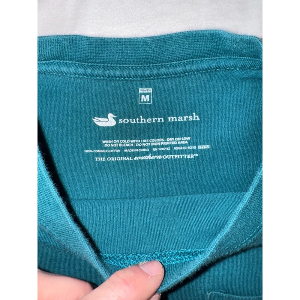 NWT 2 Boys Southern Marsh Long Sleeve Tees M Brown Teal Hunting Stamp